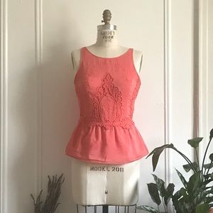 Anthropologie Dolce Vita Lace Peplum Tank Top